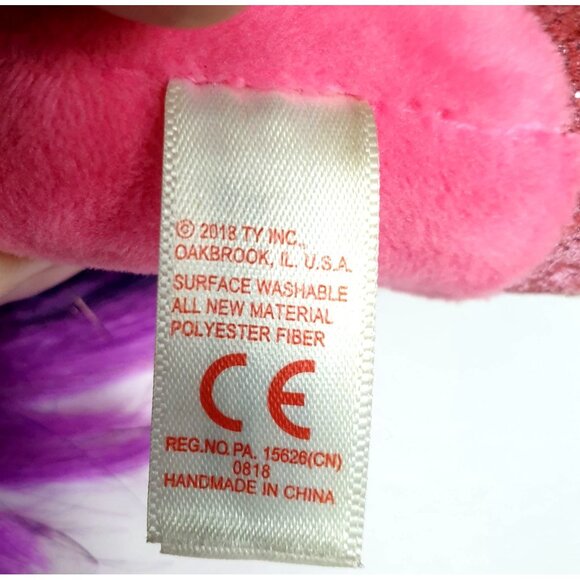 Ty Beanie Boos Ruby Pink Unicorn 8" Plush Tensile Hair 2018 Collection Toy - Picture 8 of 8